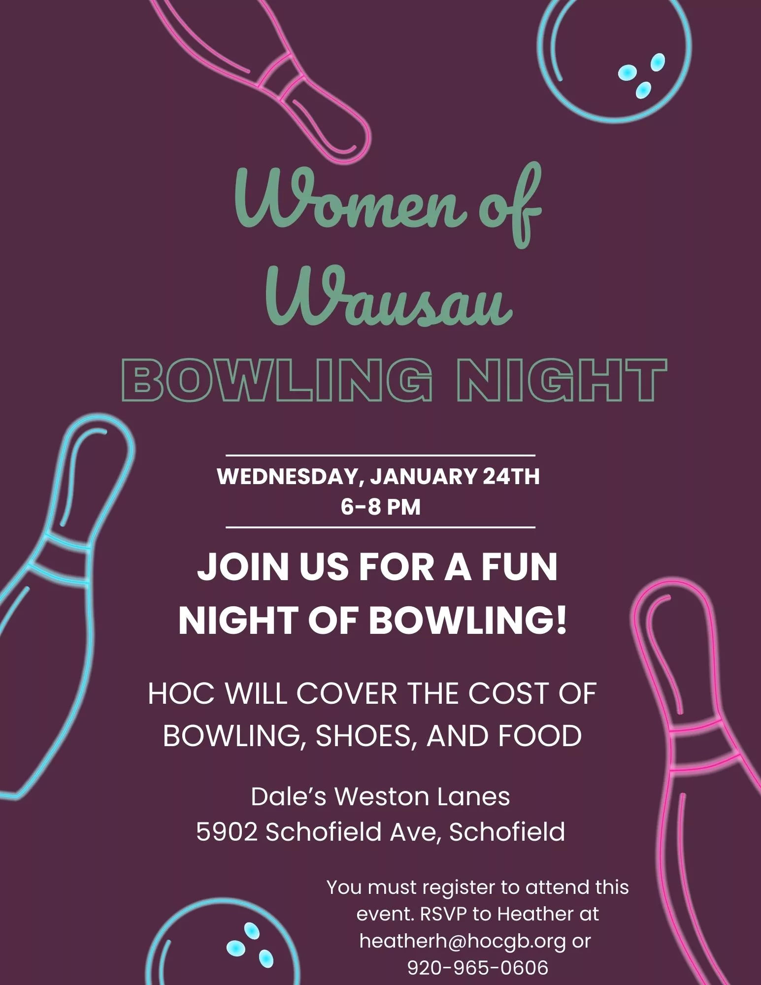 Women of Wausau Bowling Night