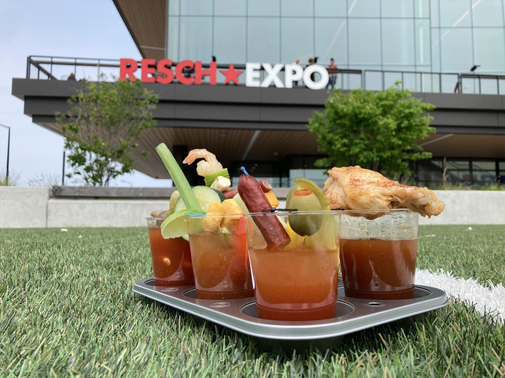 Tray of Bloody Marys by Resch Center